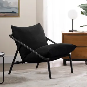 New In Box, ZINUS Ada Sling Accent Chair, Metal Framed Armchair with Shredded Foam Cushioning, Black, Retails $272