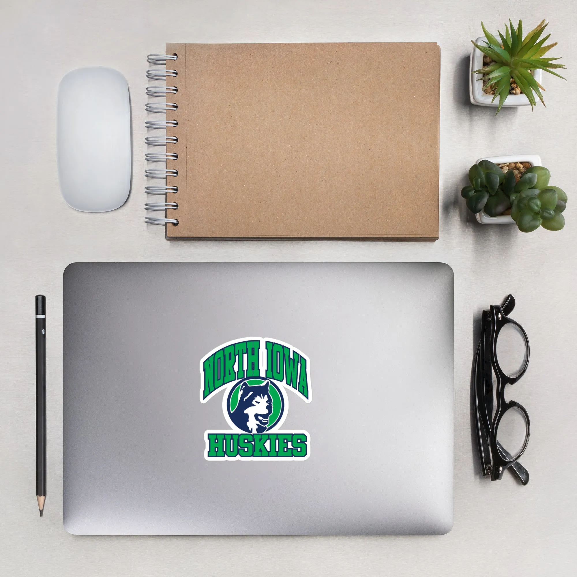 North Iowa Huskies Wordmark Bubble-free stickers