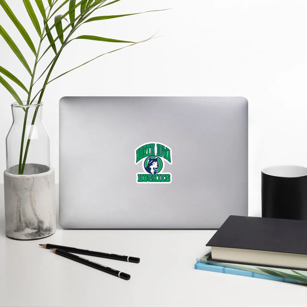 North Iowa Huskies Wordmark Bubble-free stickers