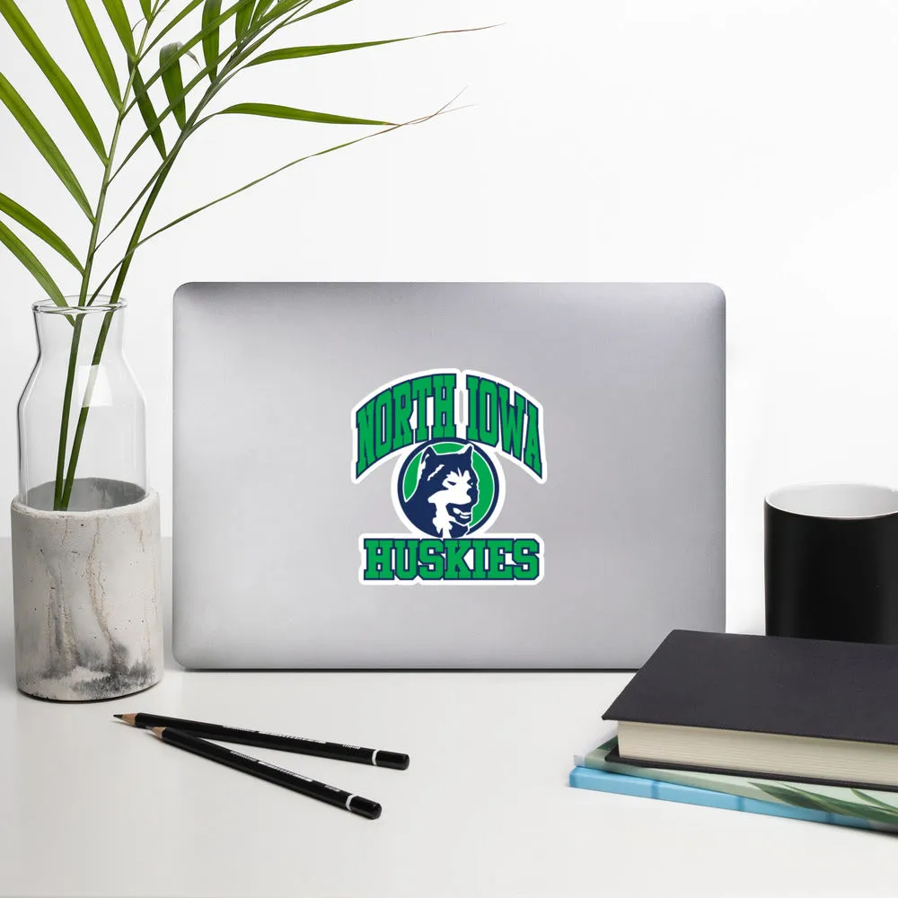 North Iowa Huskies Wordmark Bubble-free stickers