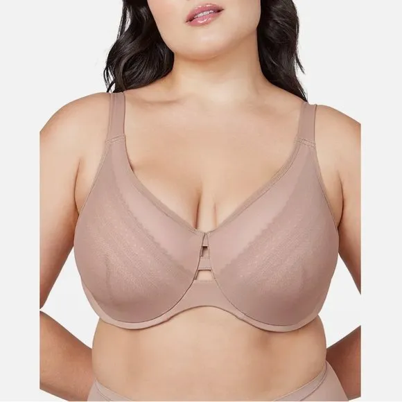 NWT $82 Spanx [ 34G ]‎ Low Profile Illusion Lace Minimizer Bra in Cafe Nude