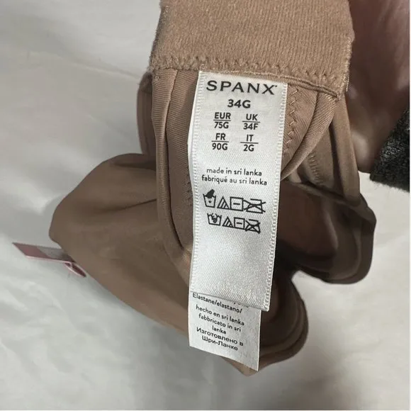 NWT $82 Spanx [ 34G ]‎ Low Profile Illusion Lace Minimizer Bra in Cafe Nude