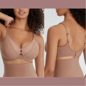NWT $82 Spanx [ 34G ]‎ Low Profile Illusion Lace Minimizer Bra in Cafe Nude