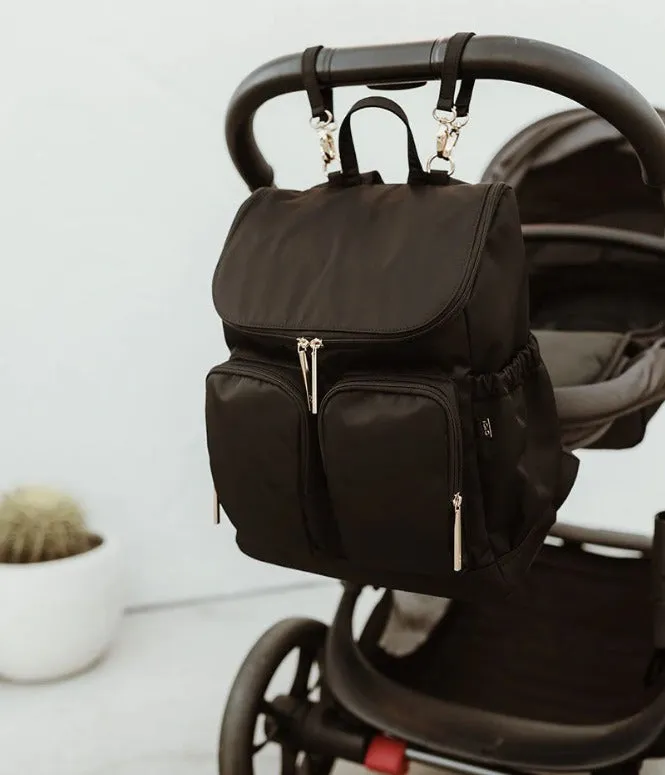 Nylon Changing Backpack-BLACK