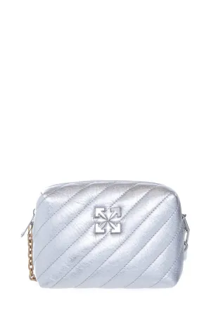 Off White Silver Jackhammer Metal Camera Crossbody Handbag