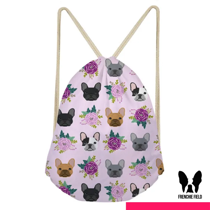 Oh-So-Fresh Frenchie Drawstring Backpack