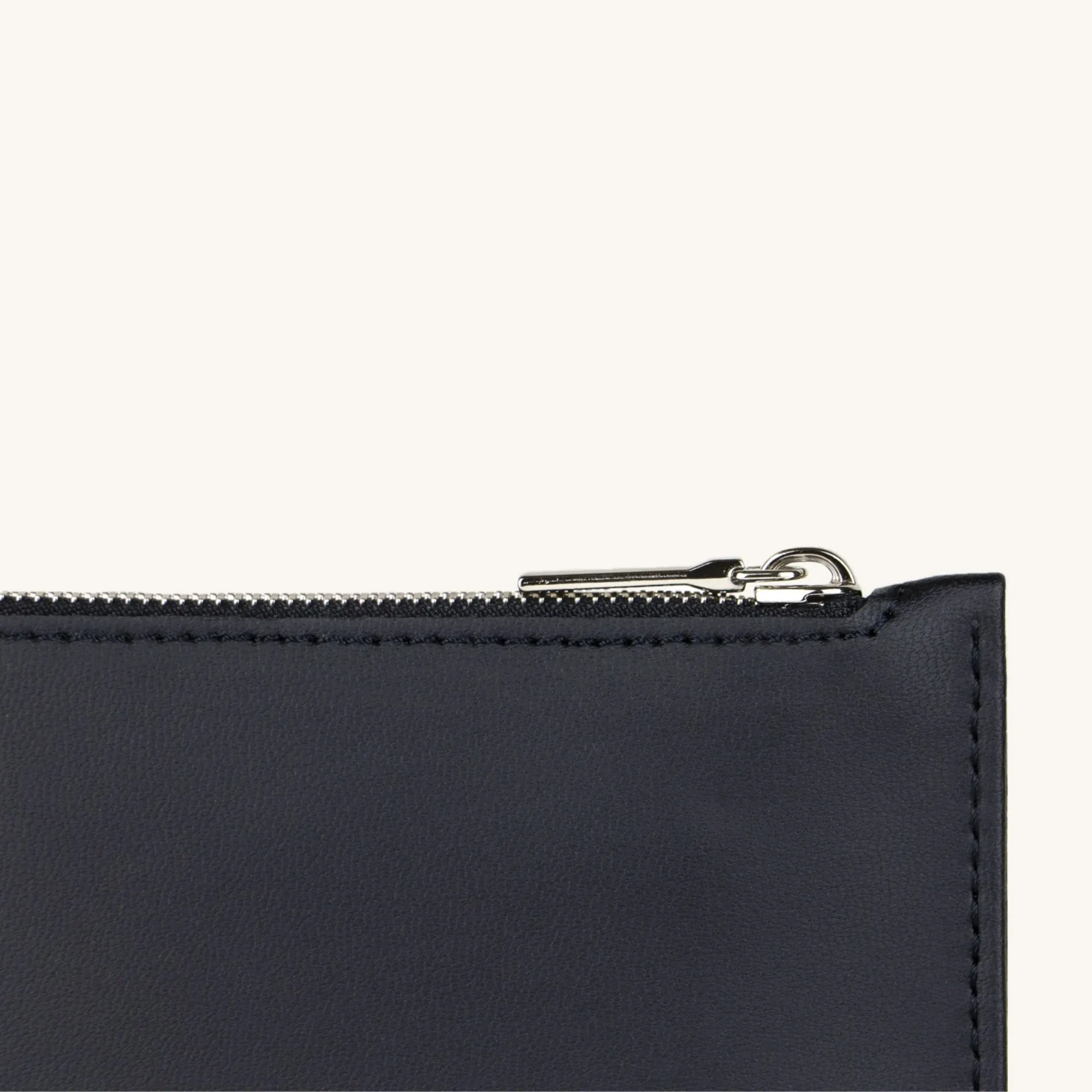 Ora Mini Vegan Grape Leather Zip Pouch | Black