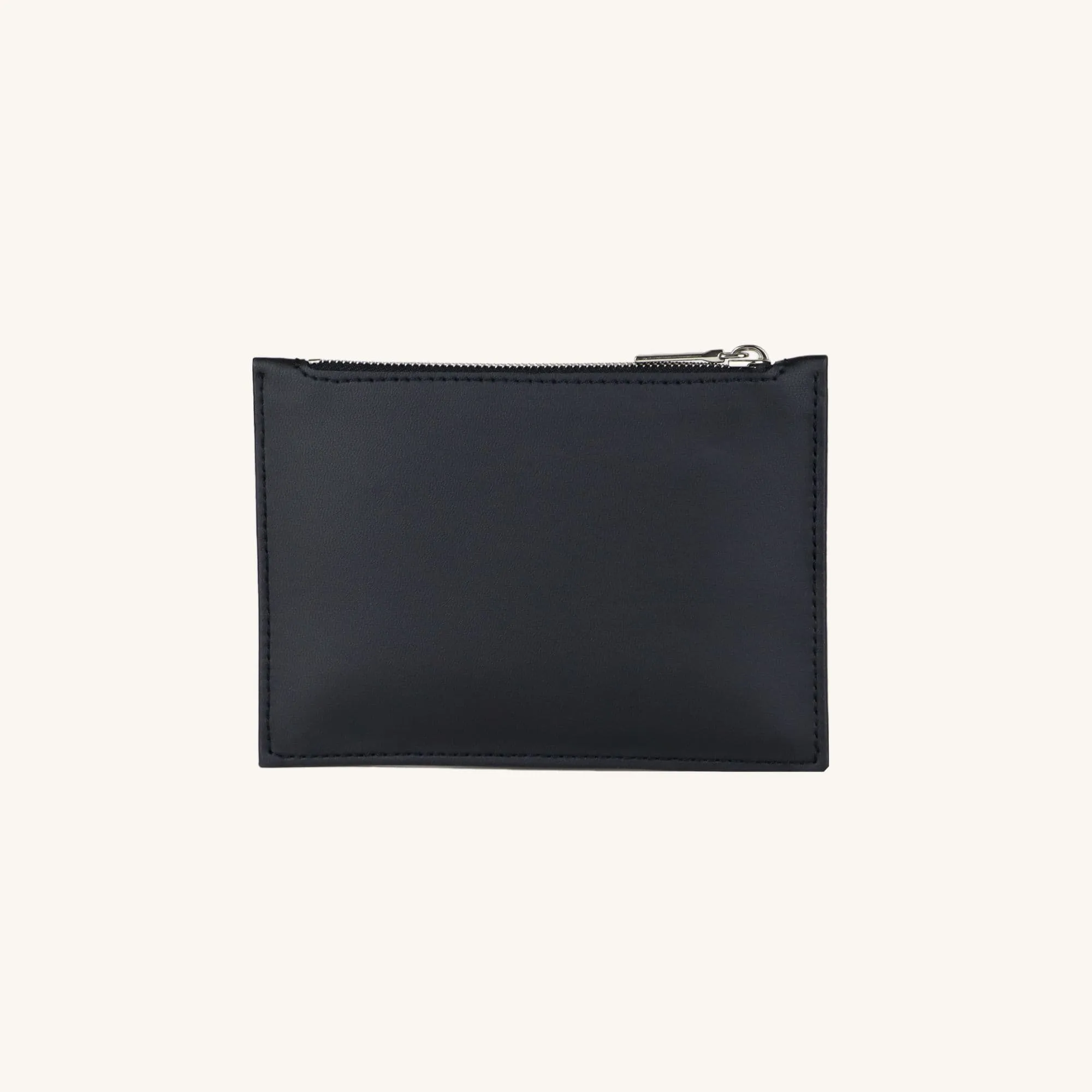 Ora Mini Vegan Grape Leather Zip Pouch | Black