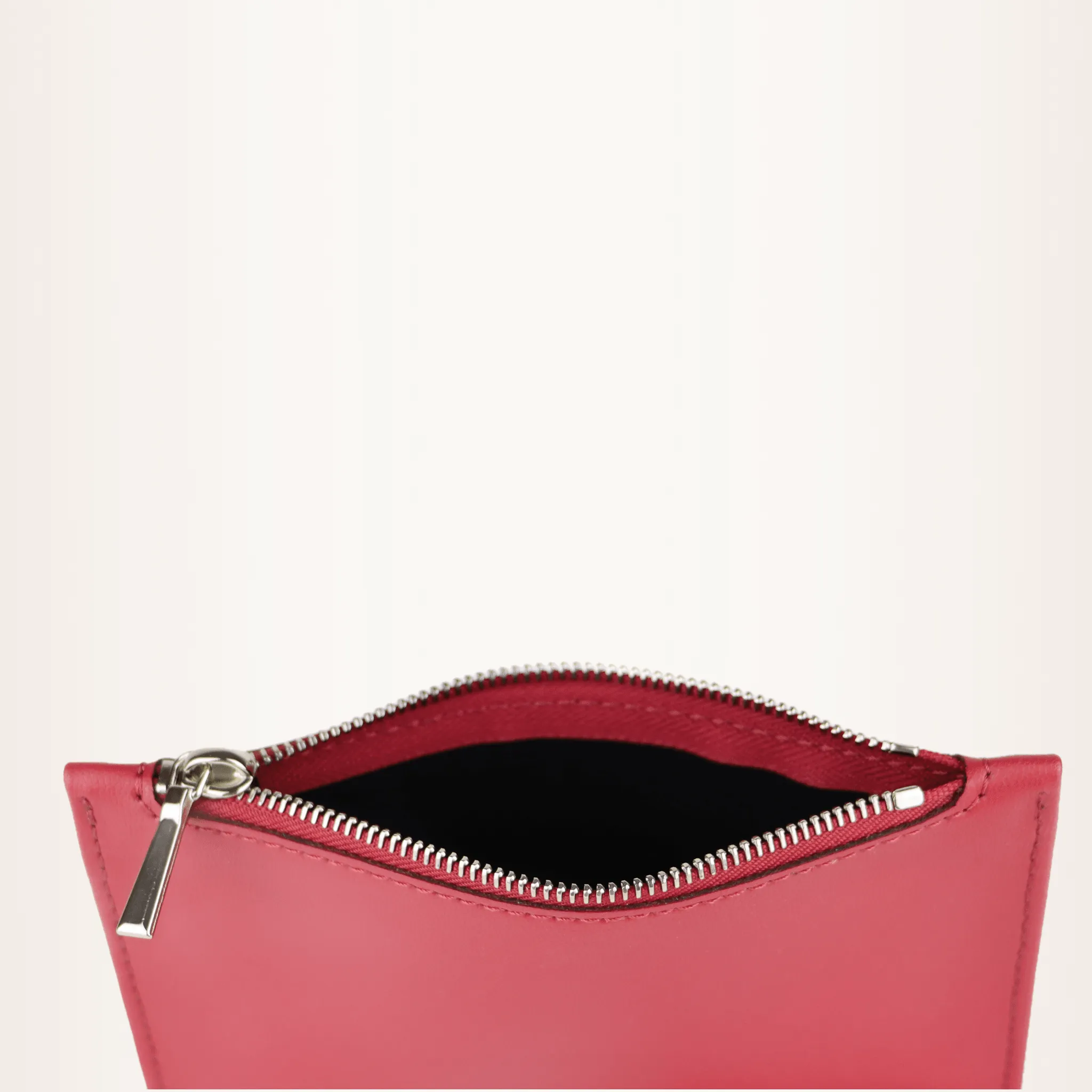 Ora Mini Vegan Grape Leather Zip Pouch | Red