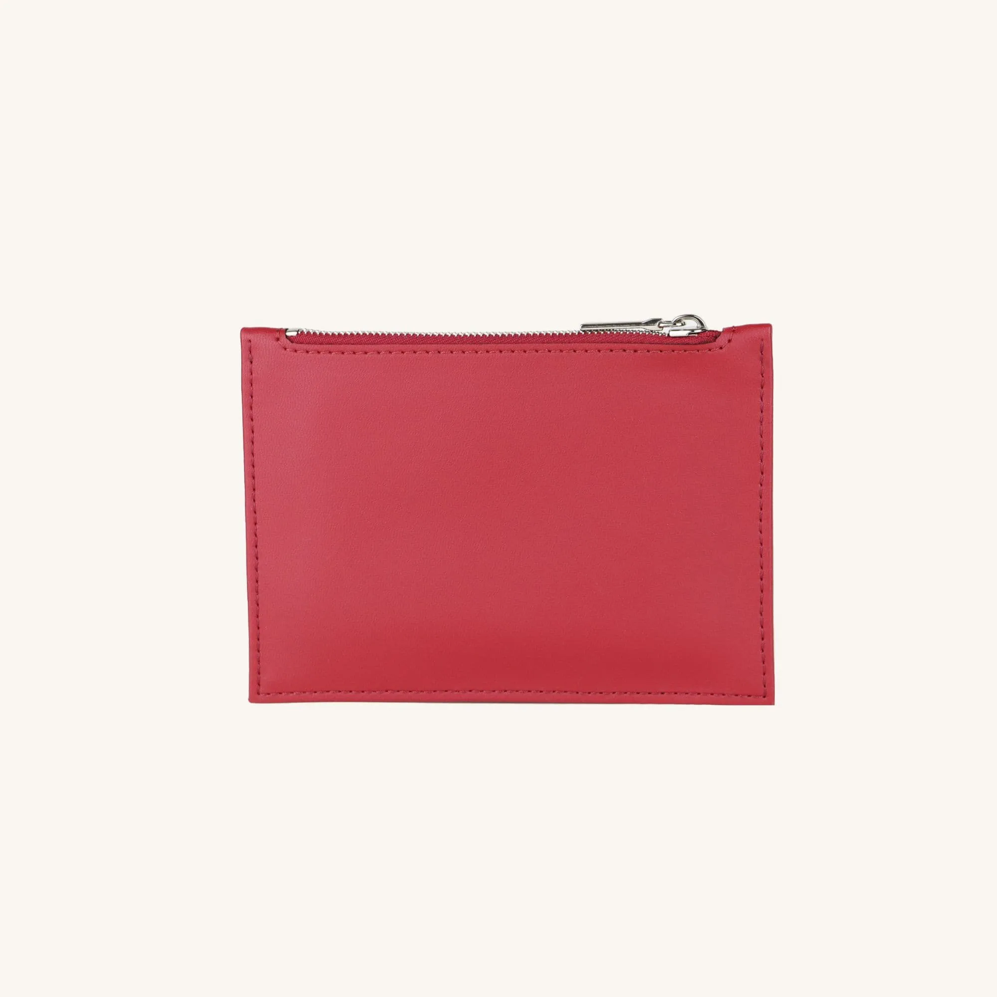 Ora Mini Vegan Grape Leather Zip Pouch | Red
