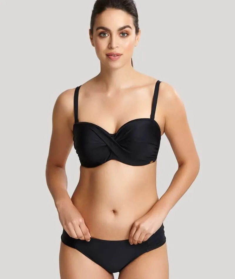 Panache Swimwear Anya Riva Twist Bandeau Underwired Bikini - Black