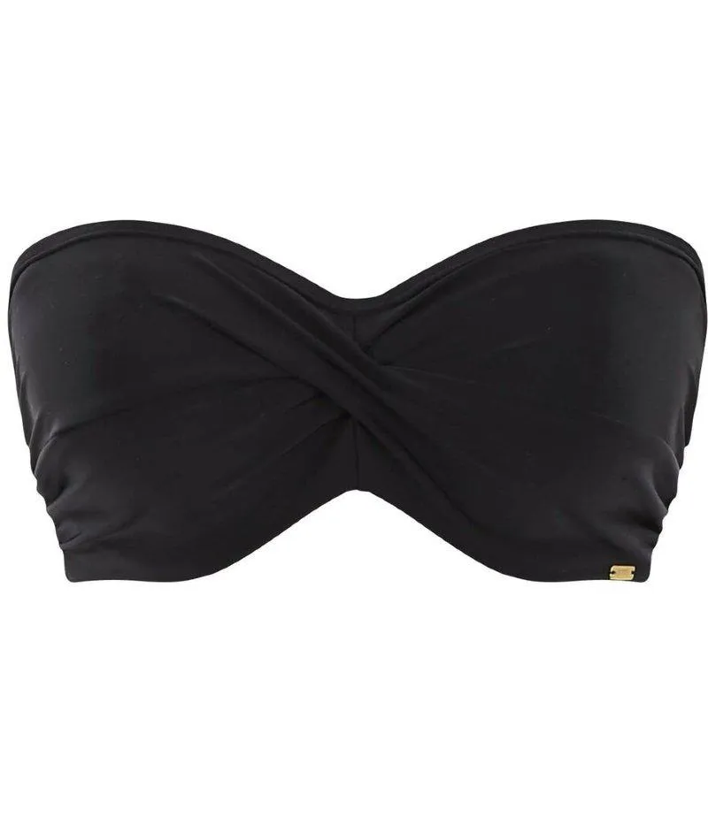 Panache Swimwear Anya Riva Twist Bandeau Underwired Bikini - Black