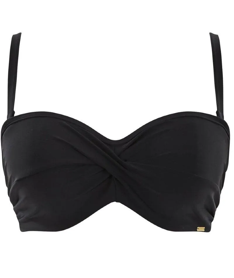 Panache Swimwear Anya Riva Twist Bandeau Underwired Bikini - Black