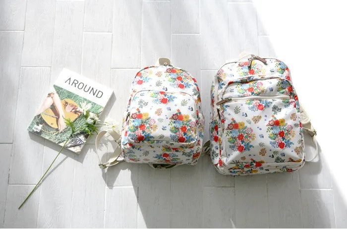 Paris Garden Backpack Big Bouquet Ivory - Nathalie Lete