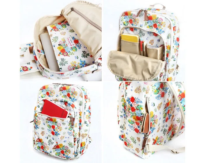 Paris Garden Backpack Big Bouquet Ivory - Nathalie Lete