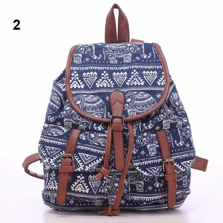 Patterned Canvas Backpack