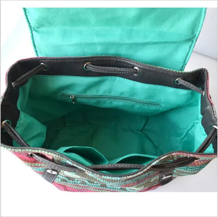 Patterned Canvas Backpack