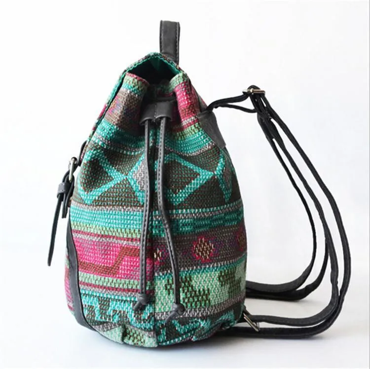 Patterned Canvas Backpack