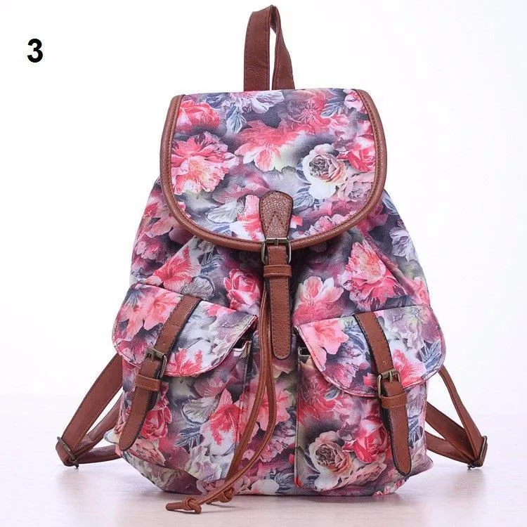 Patterned Canvas Backpack