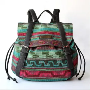 Patterned Canvas Backpack