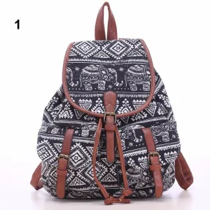 Patterned Canvas Backpack