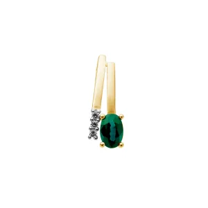 Pendentif - Or Jaune et Blanc, Diamant et Emeraude (065545/EA)