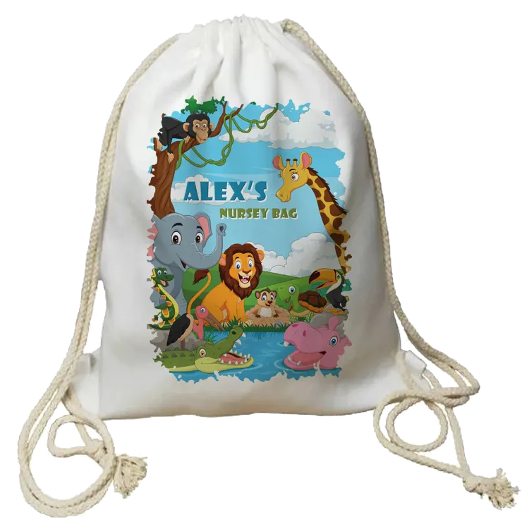 Personalised Animals Drawstring Bag
