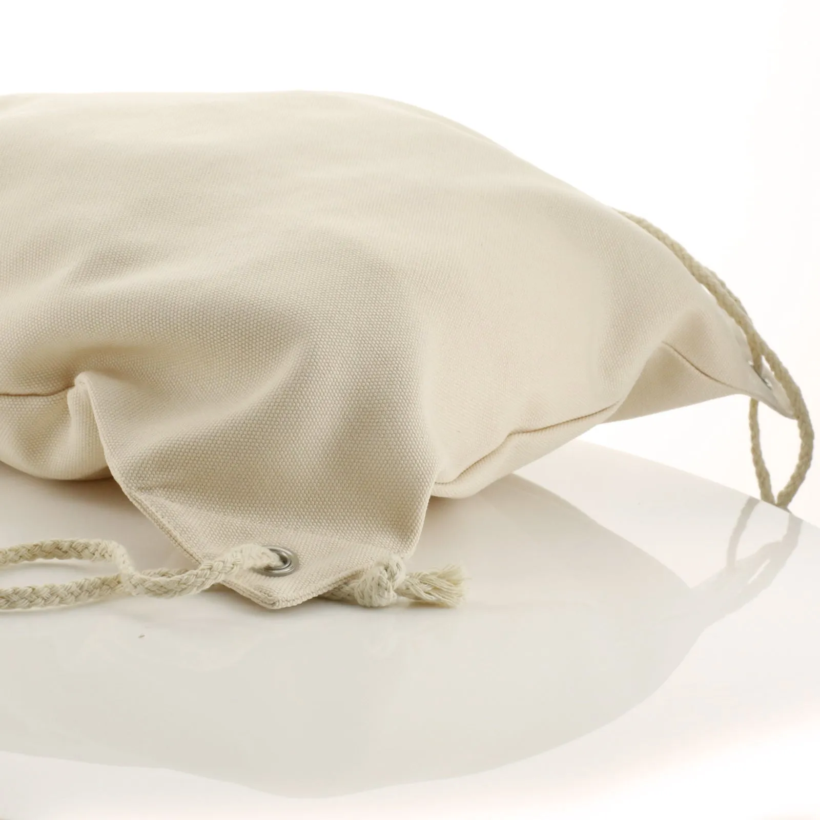 Personalised Canvas Drawstring Backpack with Name and Shell Stegosaurus