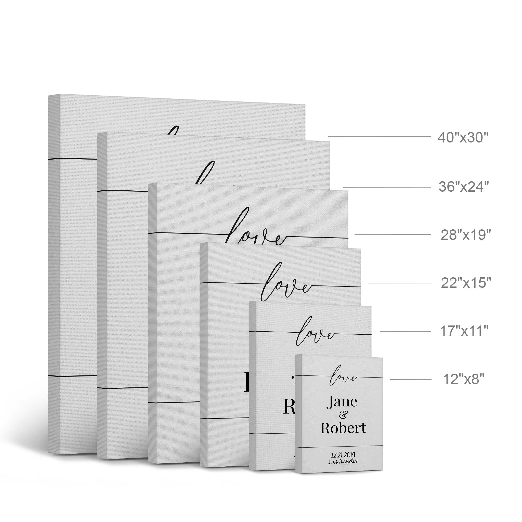Personalized Gift Wall Art with Couple Names, Special Date and City Name Design
