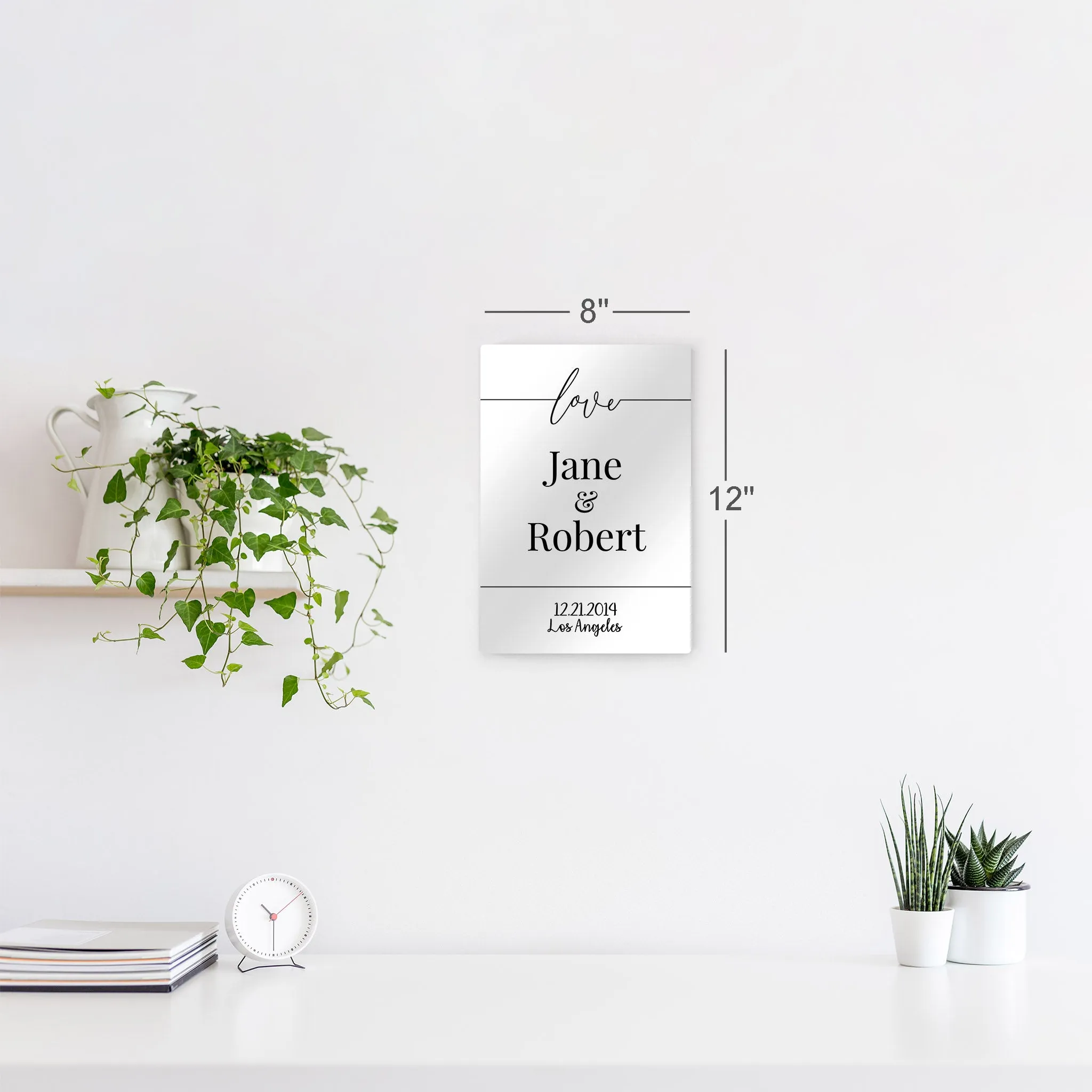 Personalized Gift Wall Art with Couple Names, Special Date and City Name Design