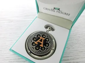 Personalized Silver and Rose Gold Pocket Watch