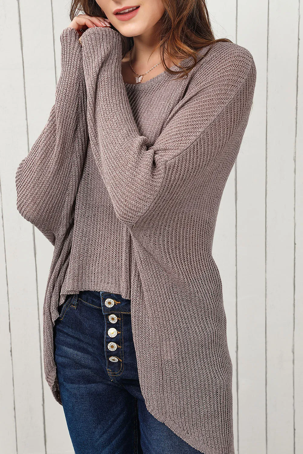 Peyton Round Neck High-Low Sweater