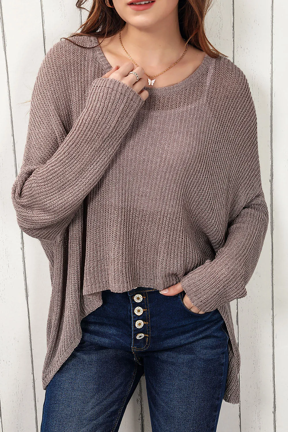 Peyton Round Neck High-Low Sweater