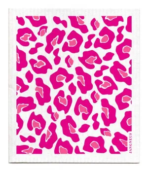 Pink Leopard Print Dishcloth