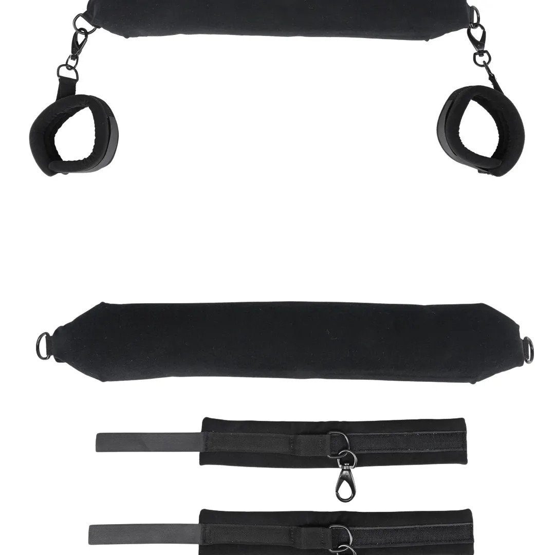 Pivot Positioning Bar Sex Sling with Cuffs - Black
