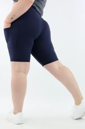 Plain Navy - Casual - Long Shorts - Pockets
