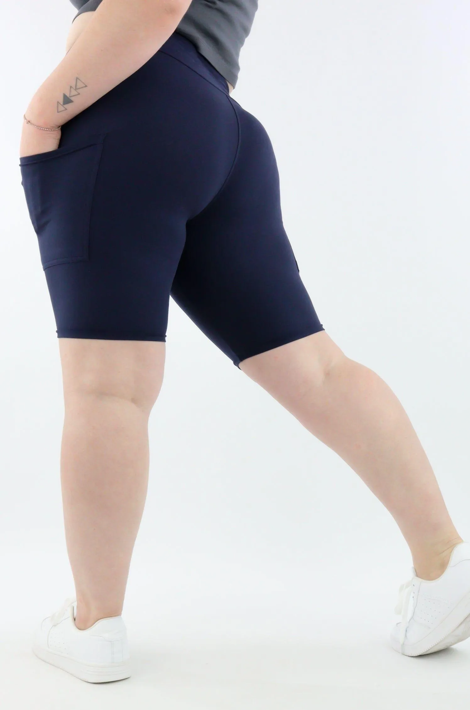 Plain Navy - Casual - Long Shorts - Pockets