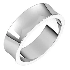 Platinum 6 mm Concave Light Band Size 9