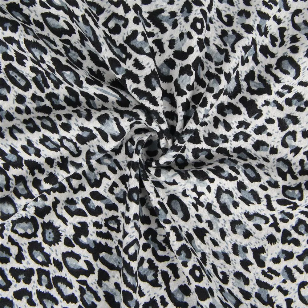 Plus Size Charming Leopard Design Sling Bodysuit