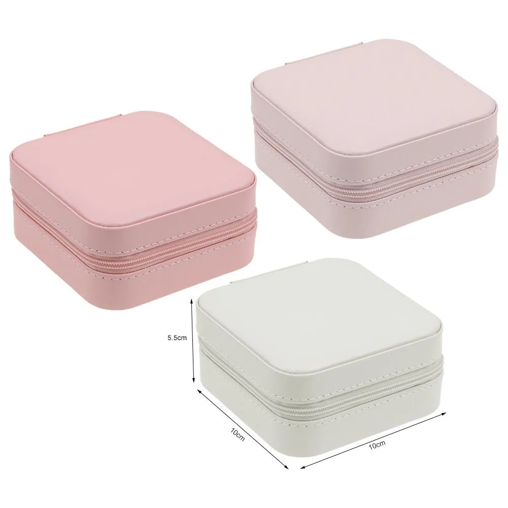 Portable Travel Jewelry Box Organizer Leather Jewellery Ornaments Case