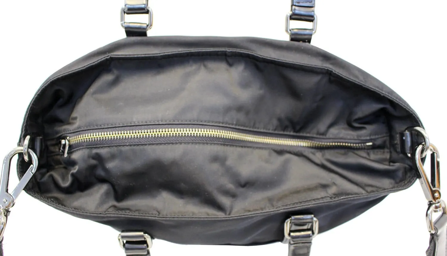 PRADA Black Tessuto Nylon and Saffiano Leather Crossbody Bag