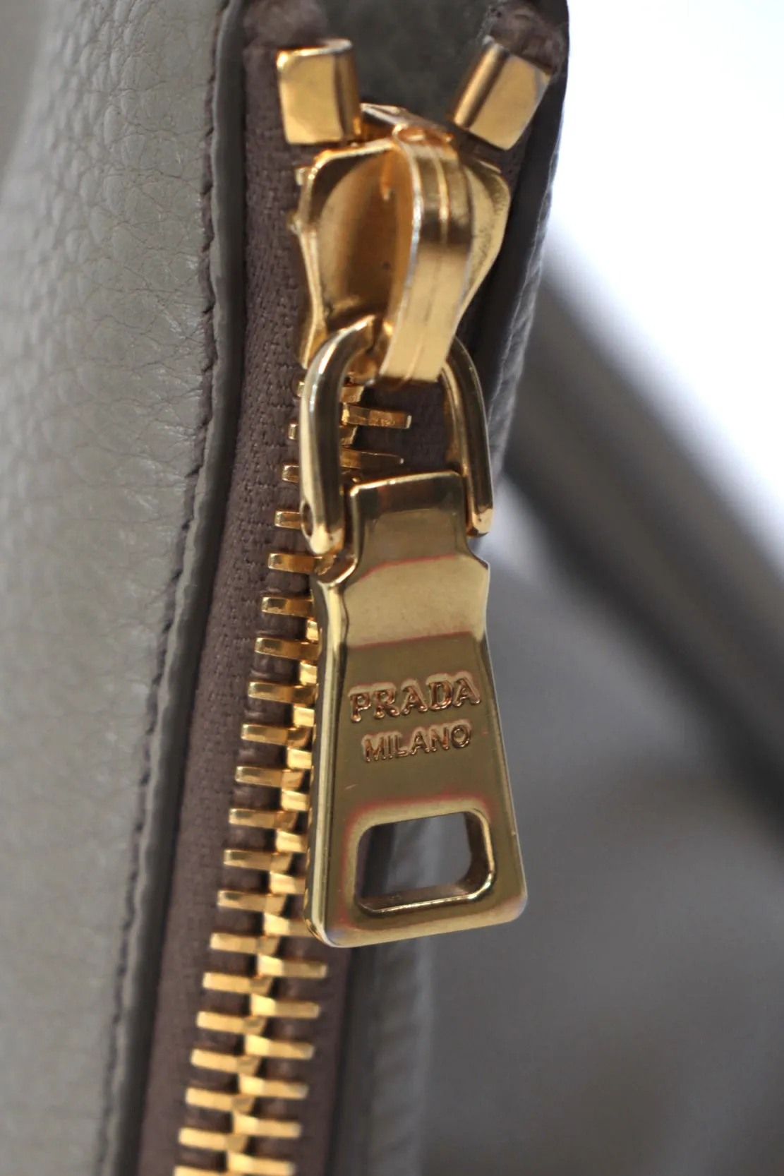 Prada Vitello Daino Zipper Tote Handbag