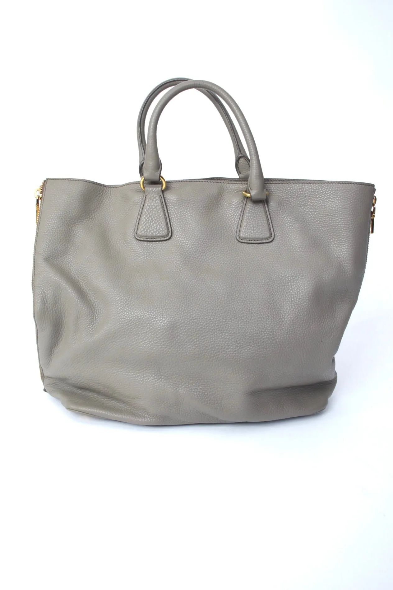 Prada Vitello Daino Zipper Tote Handbag