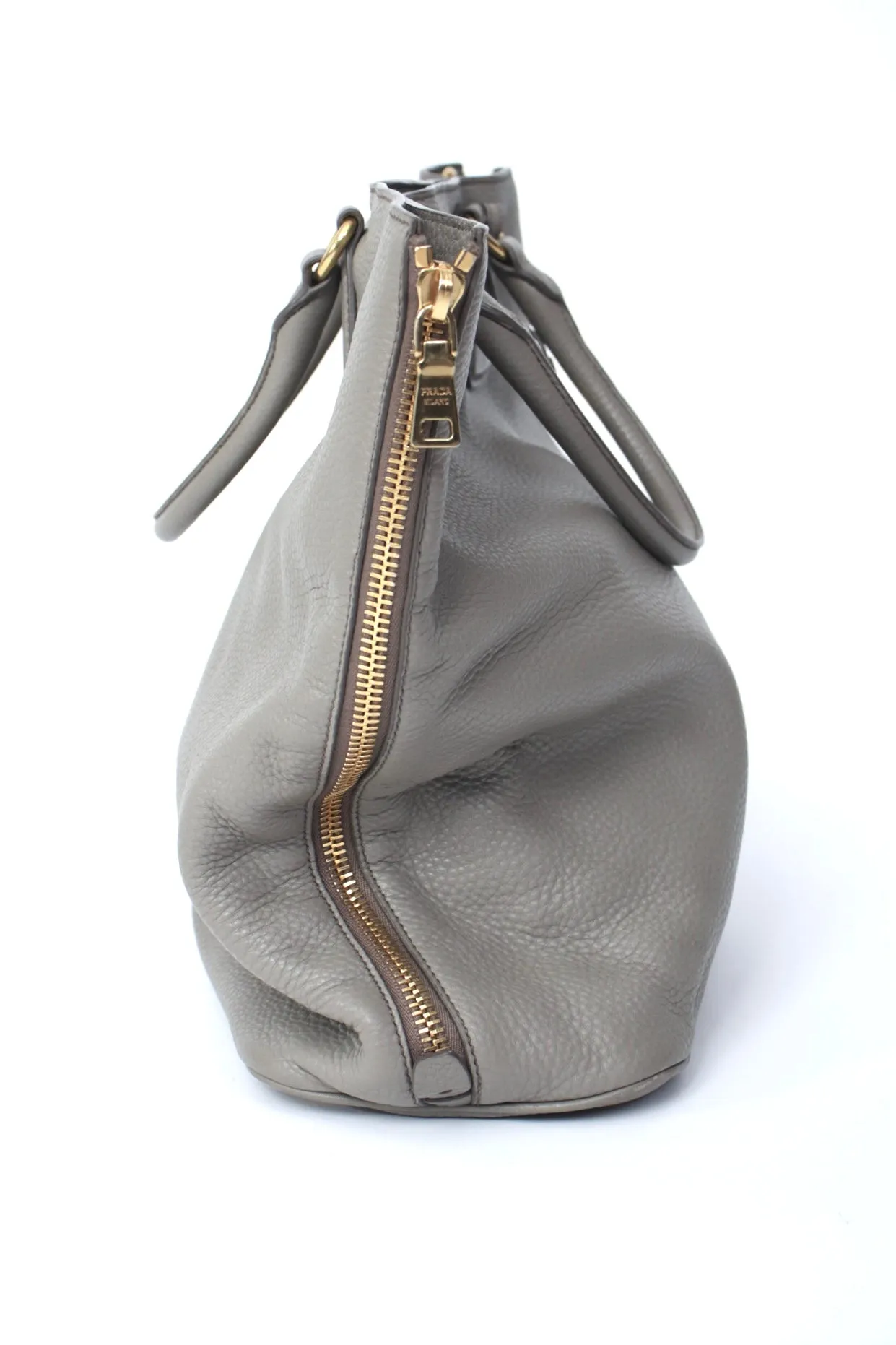 Prada Vitello Daino Zipper Tote Handbag