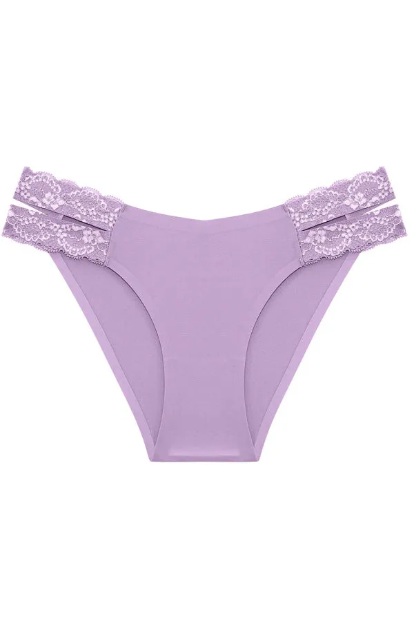 Purple Lace Strap Hipster Panty