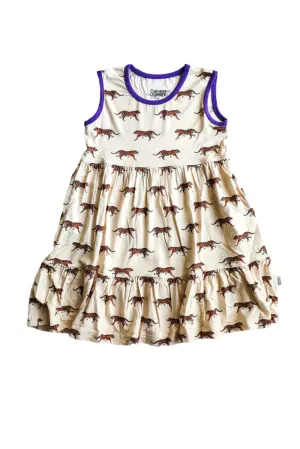 Purple Tiger Bamboo Tiered Twirl Dress - with Pockets