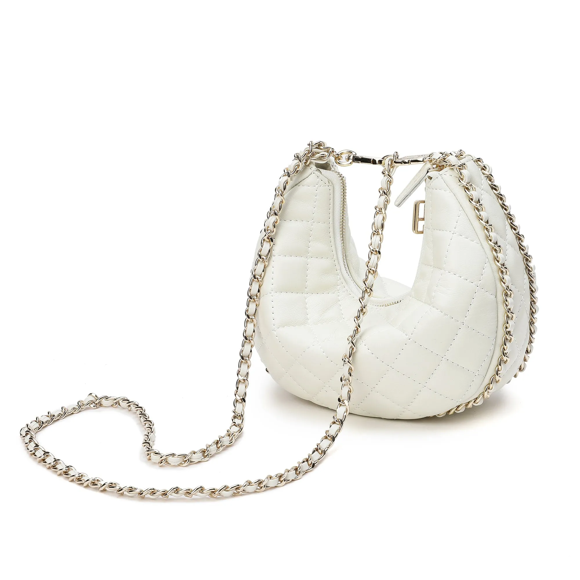Quilted Sheepskin Messenger/Shoulder Bag