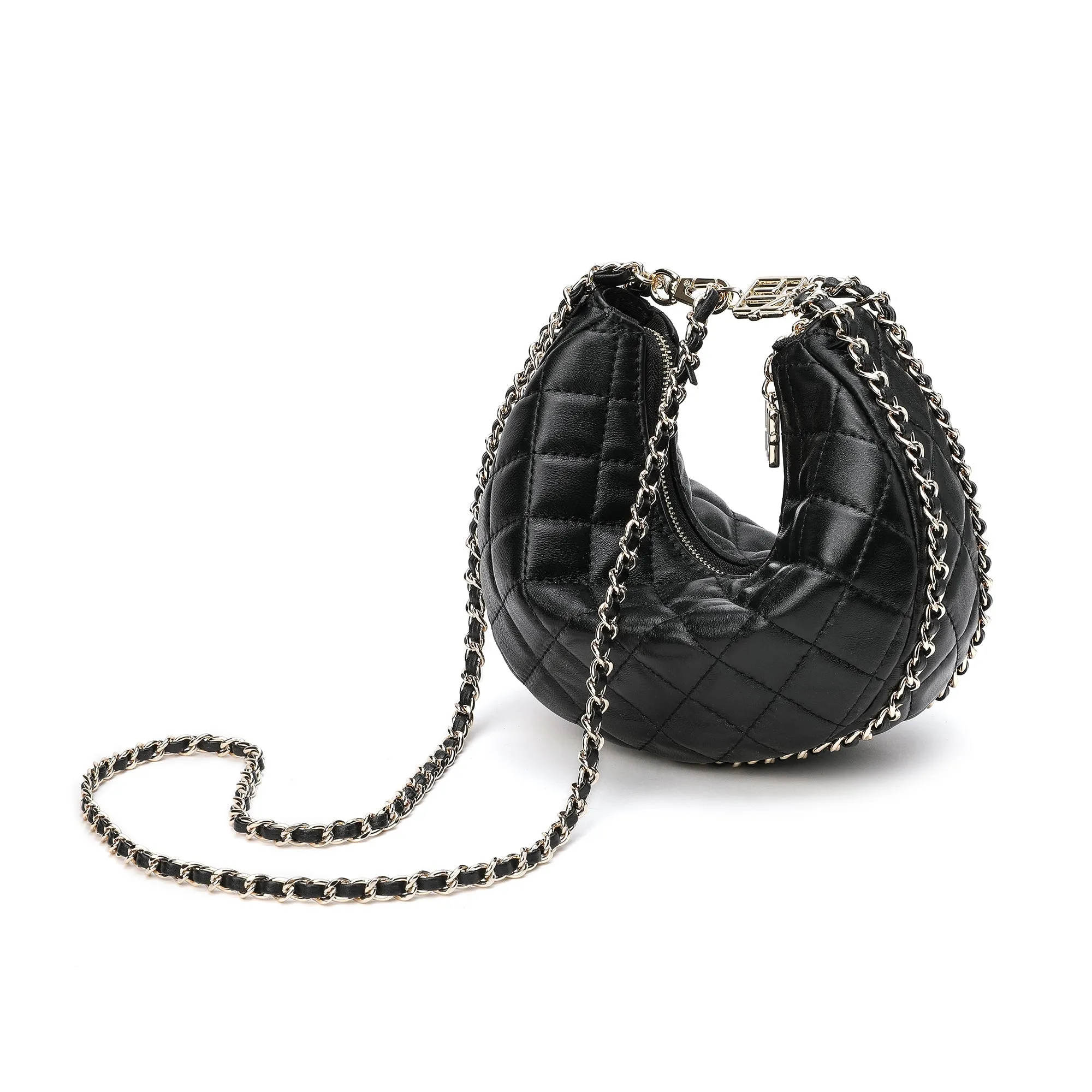 Quilted Sheepskin Messenger/Shoulder Bag