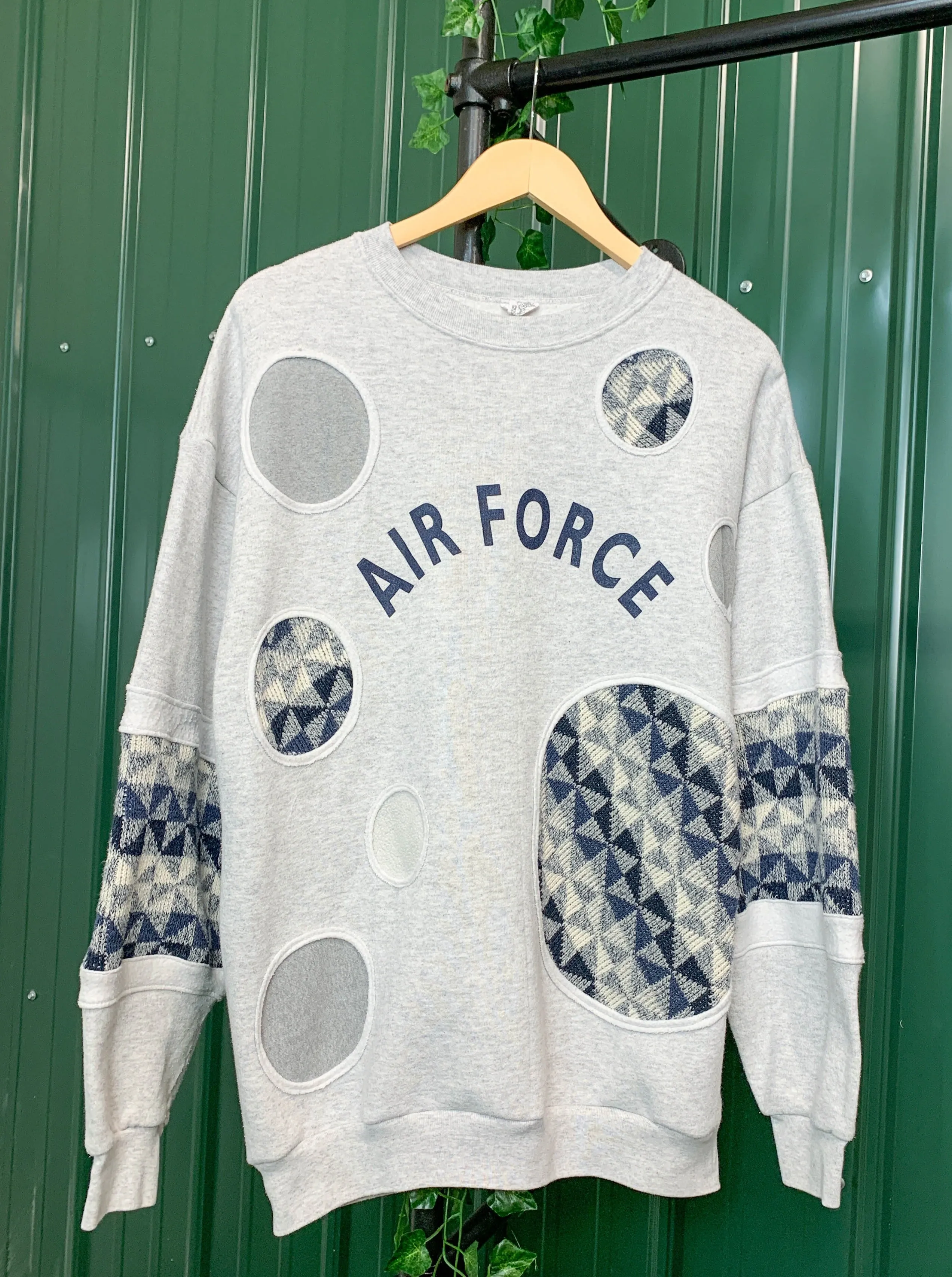 "1 of 1" Abstract Air Force Sweater (L)