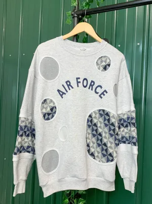 "1 of 1" Abstract Air Force Sweater (L)